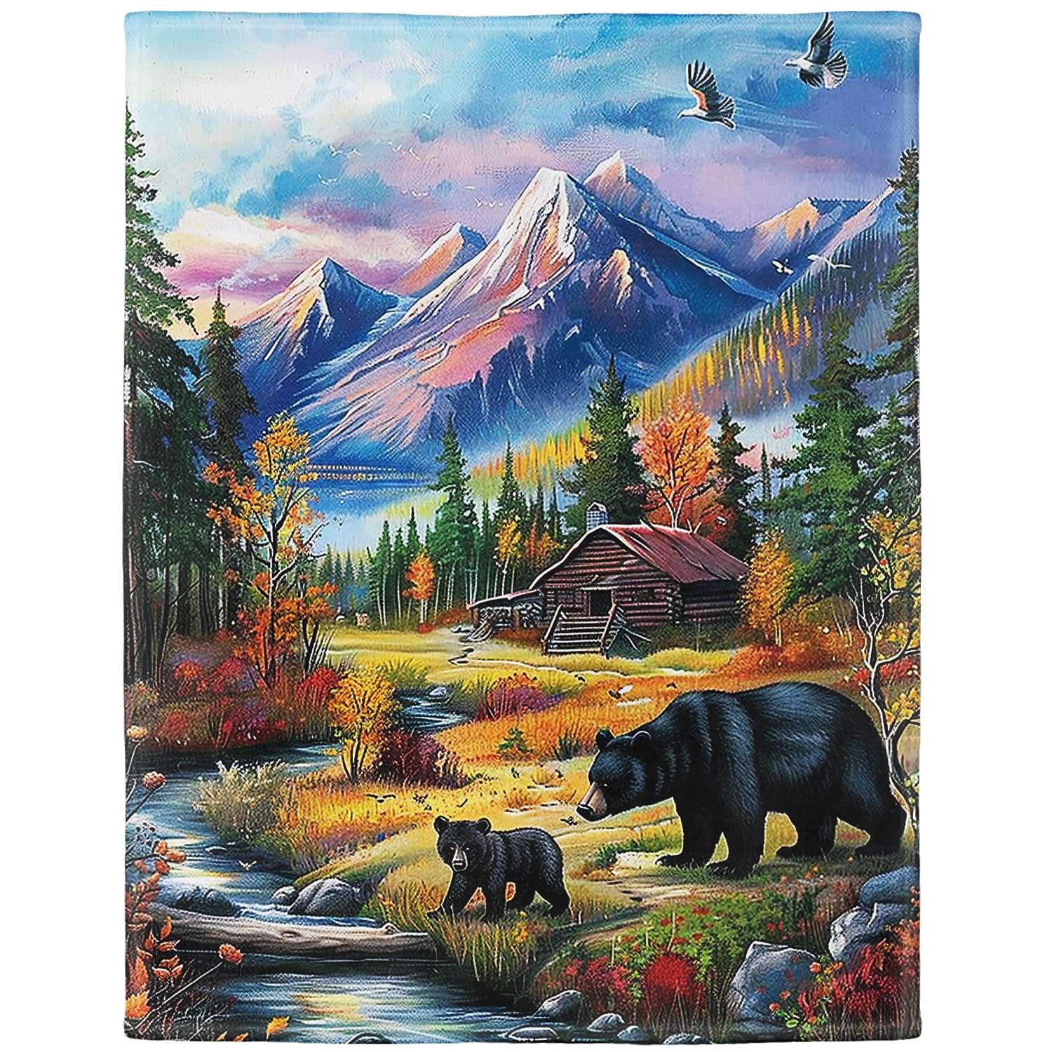 Photo 1 of HommomH Black Bear Blanket, Wild Animal Throw Blankets for Couch Sofa Bed, Soft and Lightweight, 40"x50"
