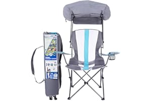 Kelsyus Original Foldable Canopy Chair for Camping, Tailgates, and Outdoor Events, Grey/Light Blue