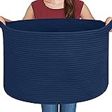 MEGASKET Dark Blue Basket for Organizing, 22" x