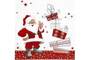 100PCS Christmas Paper Napkins Disposable Paper Towel Santa Claus Winter Christmas Luncheon Napkins Decorative Christmas Dinn
