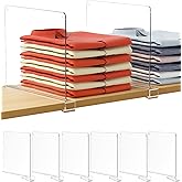 HBlife 12 Inches Tall [Extra Tall Version] Shelf Dividers, Purse Organizer for Closet, Clear Acrylic Bookshelf for Organization Closet Organizers and Storage for Handbags, 6 PCS