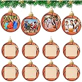 Vercraft 12 Pcs Basketball Sports Ornaments for Christmas Tree Decorations Wooden Christmas Picture Frames Xmas Photo Ornament Gifts for Sports Player Team Keepsake Party Favors
