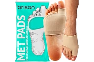 BRISON Metatarsal Pads for Women and Men Ball of Foot Cushion - Gel Sleeves Cushions Pad - Fabric Soft Socks for Supports Feet Pain Relief - M (Men 7.5-9.5, Women 9-11)