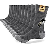 COOPLUS Mens Cushion Crew Socks Athletic Running Moisture Wicking Work Socks Performance Breathable Socks for Men (6 Pairs)