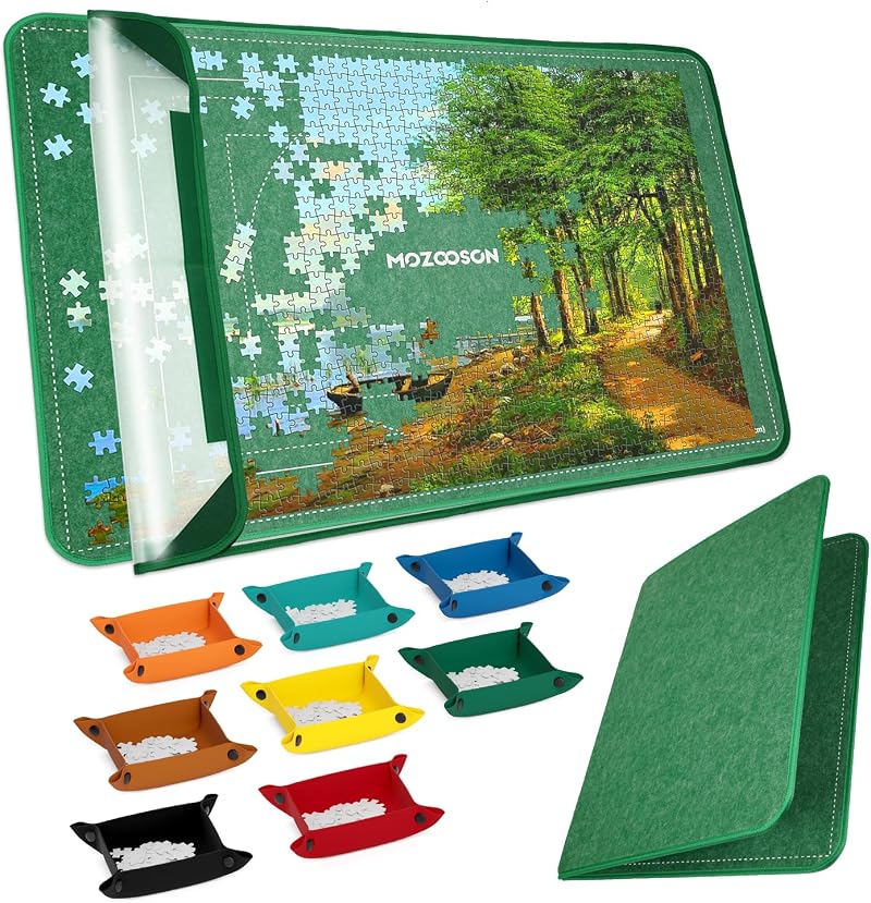 MOZOOSON Folding Puzzle Board 105x80cm for 2000 Piece Jigsaws & Trays
