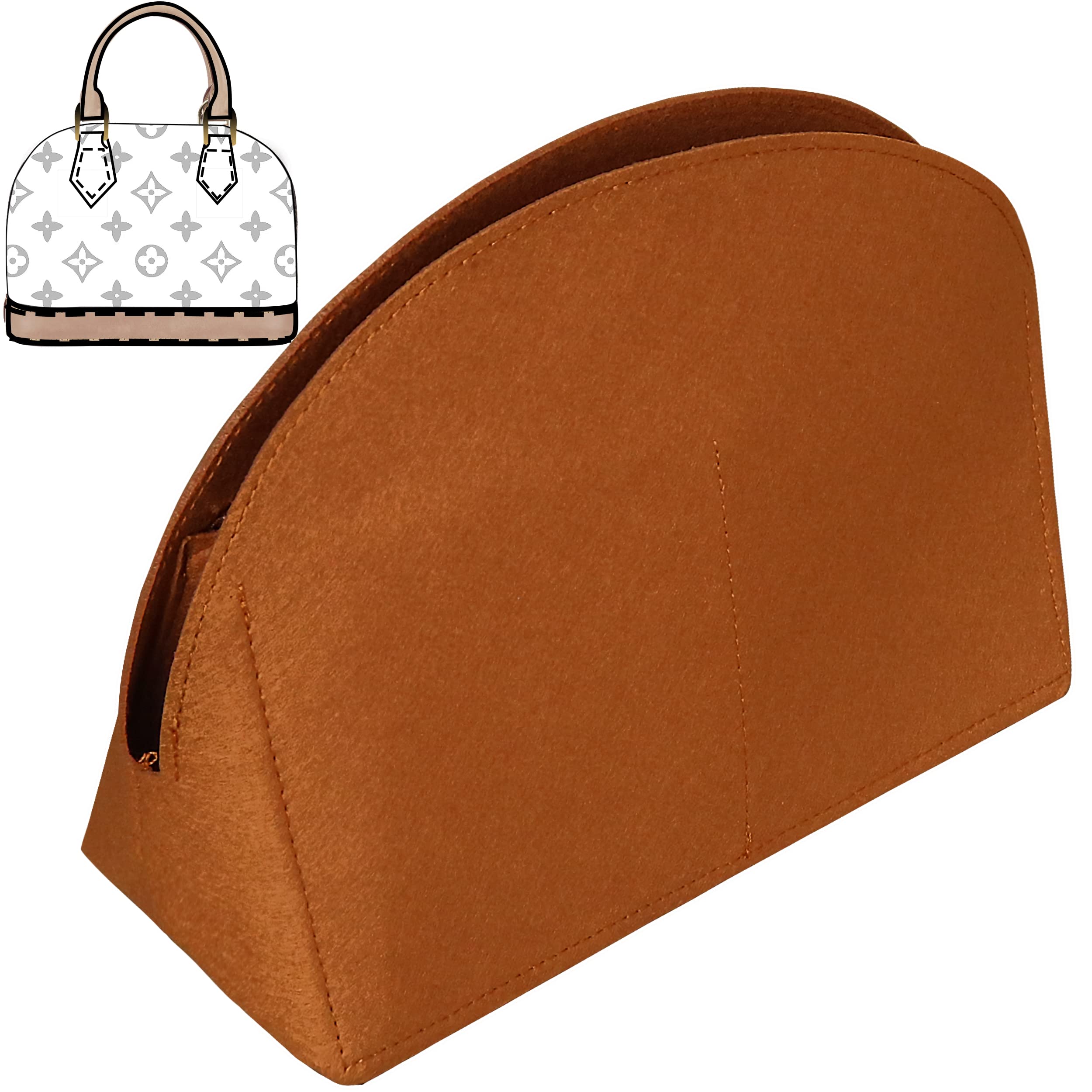 Soyizom Handbag Organiser for Alma, Felt Bag Organiser Purse Insert (PM, Brown)