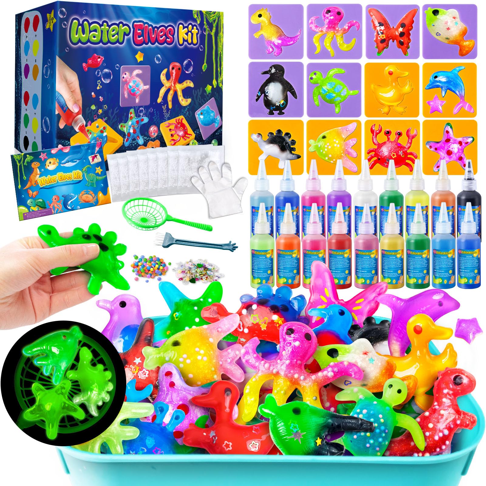 Photo 1 of JOPSHEEN 18 Colors Magic Water Elf Toy Kit for Kids - Aqua Fairy Water Pets with 12 Molds- DIY Squishies Maker Crafts Birthday Gifts for Boys and Girls