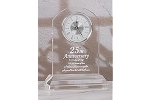 DEEWISH 25th Wedding Anniversary Clock, Best Gifts Ideas for Couple Parents Wife Husband 25 Years of Marriage for Him Her