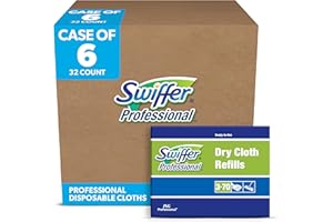 Swiffer 33407 Regular Sweeper Implement Disposable Dry Cloth Refills (Case of 6 Boxes, 32 Refills per Box)