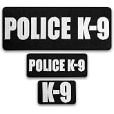 Bluyellow Police K9 Set Embroidered Hook and Loop Tactical Patch 3 Pack | Patches for vest, carrier, dog harness, hat, helmet, backpack, ruck, canine duty morale gear, 10x4 inches