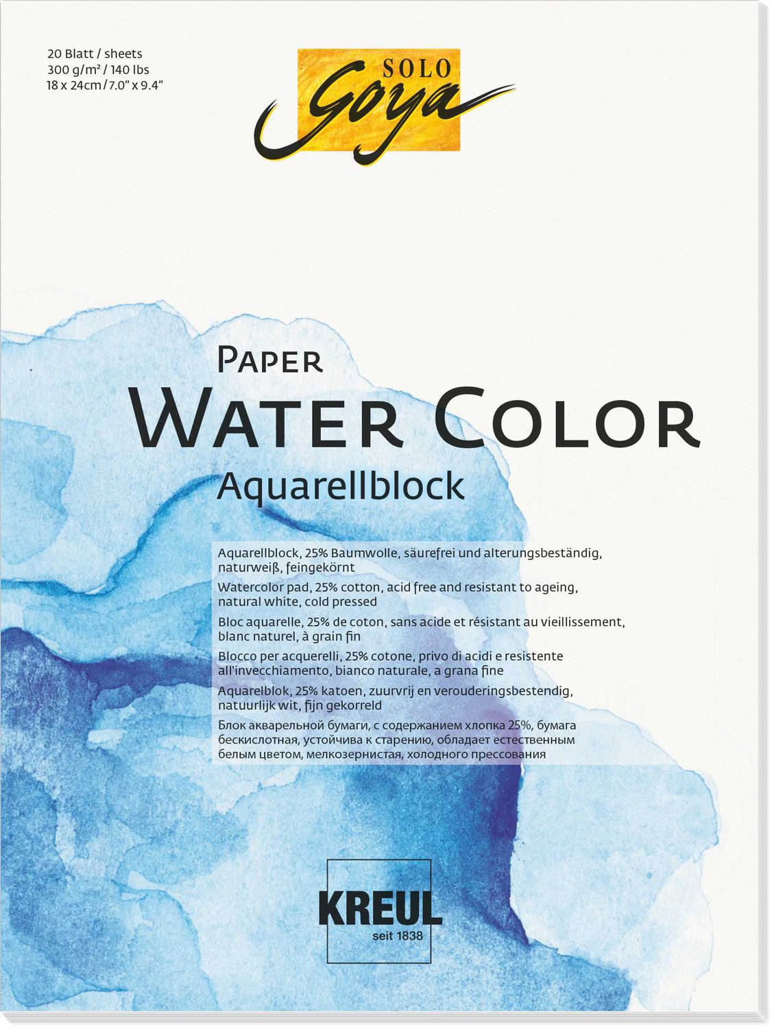 Unbekannt Solo Goya Paper Water Colour Watercolour Pad, 20 Sheets
