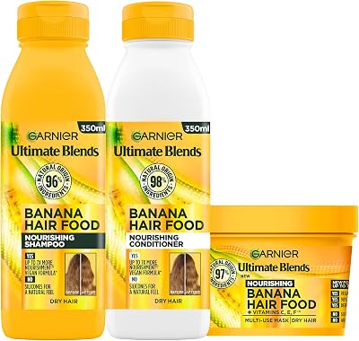 Garnier Nourishing Banana Hair Food Shampoo Conditioner Mask Set Dry Hair