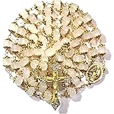 GeekTenet Rosary Beads Chaplet Natural Jade Rosery Cross Catholic gifts