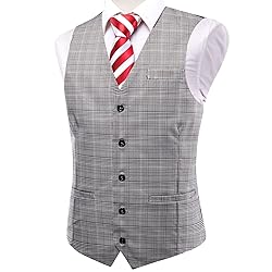 Hi-Tie Men's Suit Vest Tailored Collar Single