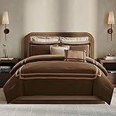 Wonderful Queen Comforter Set Hotel Style 8-Piece Luxury Bedding Set Hydro-Brushed Modern Lightweight Comforter with Matching Fitted Sheet,Flat Sheet,Pillow Sham,Decorative Pillows for All Season