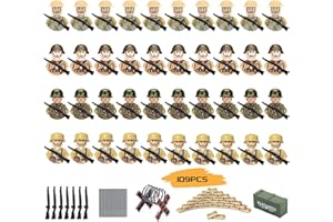 KUKACA WW2 Toy Military Minfigures Building Set, Army Men Action Figures ＆ Weapon Accessories for Kid Restore WorldW2 Battle Scenes Great Military Gifts for Boys Kids