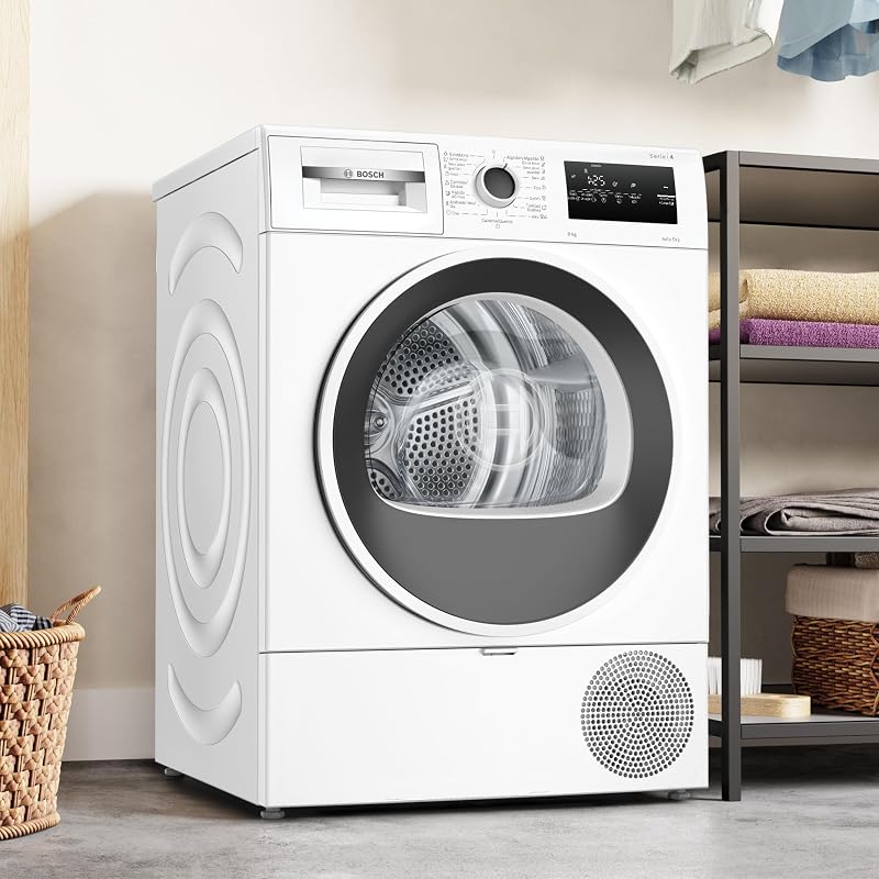 - Secador de bomba de calor, 8 kg, AutoSecagem, Anti-vibração, Branco, WTR83200ES