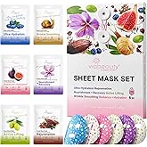 VIABEAUTY 6 Pack of Sheet Face Masks Skincare - Collagen Face Mask Sheets with Hyaluronic Acid, Vitamin C, Snail Mucin - Facial Sheet Mask for Hydrating, Moisturizing, Rejuvenating