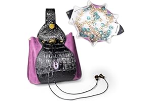 Byhoo Dice Tray Bags 2 in 1, Large Dice Bag Can Hold 6 DND Dice Sets, DND Dice Pouch, Suitable for DND Board Games, Glow in the Dark, Fire Dragon PU Leather Dice Bag, Good Partner for LARP Players