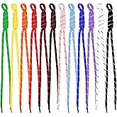 HINGTAI 12Pcs Paracord Charm Bag Keychain Accessories, Braided Rope Keychain with 12 Colors, Lightweight Bag Charms for Women, Fashionable Backpack & Gym Bag Accessories, Gift Ideas