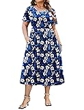 IN'VOLAND Womens Summer Dresses Beach Casual Tshirt