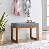 Niccae Rectangular Ottomans Bench, 24 Inch Footstool, Made Loop Yarn Fabric and Sturdy Rubber Wood, Perfect for Modern Living