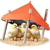 Large Chick Brooder Heating Plate 12" x 12" with Anti-Roosting Cone, Stepless Adjustable Height for Up to 25 Chicks, Energy Efficient Mother Hen Brooder for Poultry