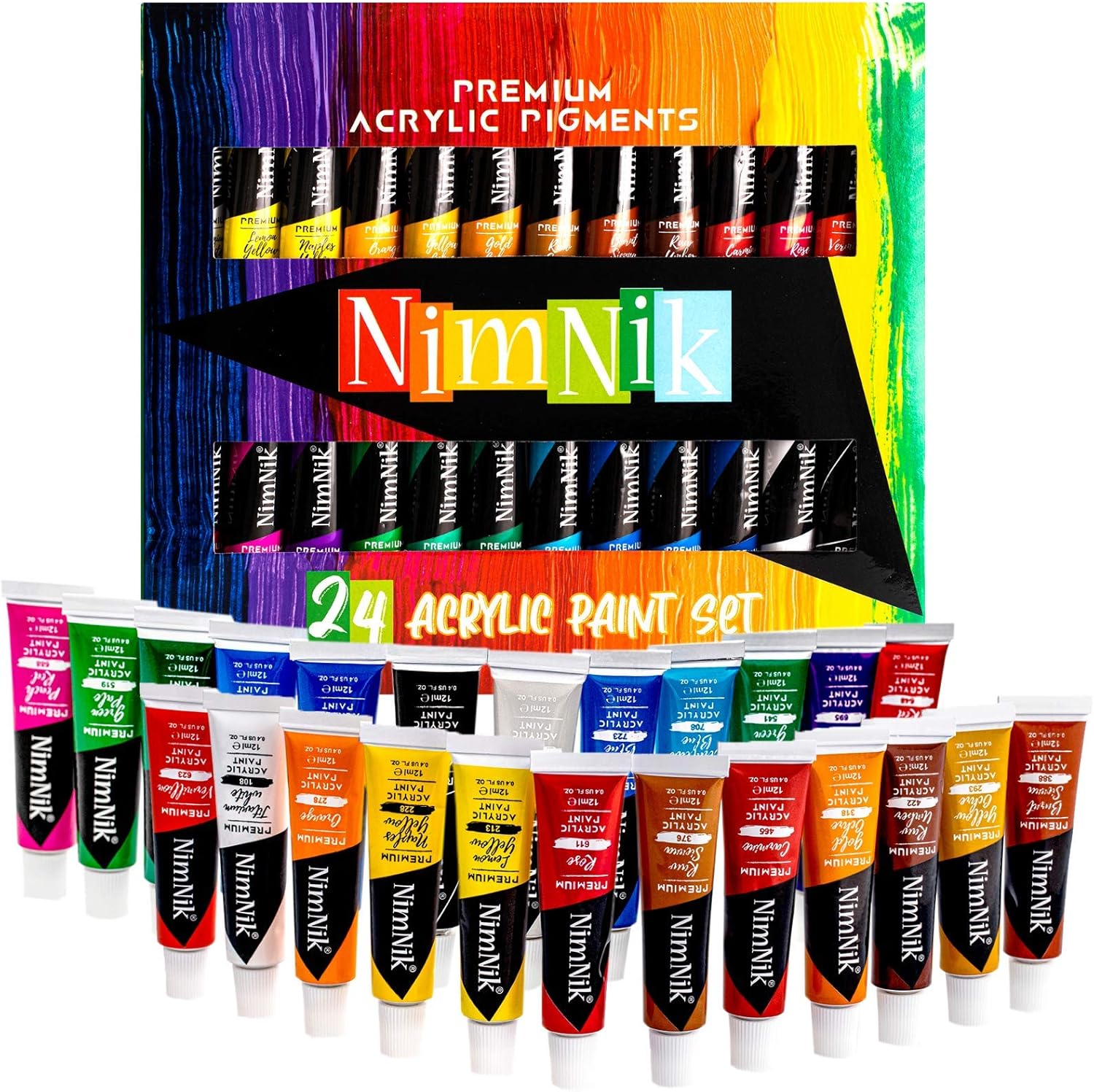 Acrylic Paints Set for Kids Adults Beginners Professionals 24 x 12ml