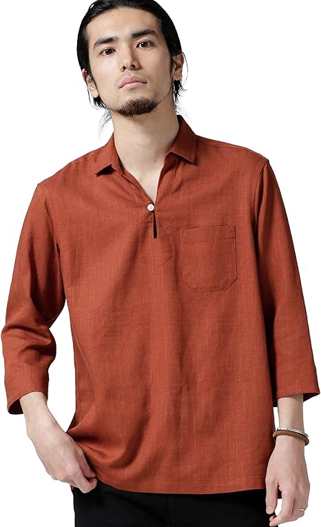 Amazon ナノ ユニバース Nano Universe リネンレーヨンスキッパーシャツ ７ｓ Xl テラコッタ Nano Universe シャツ 通販