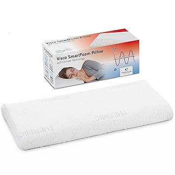 Kopfkissen 40x80 HADAR low für Bauchschläfer, orthopädisches Bauchschläferkissen mit zertifizierter Ergonomie aus weichem Vis