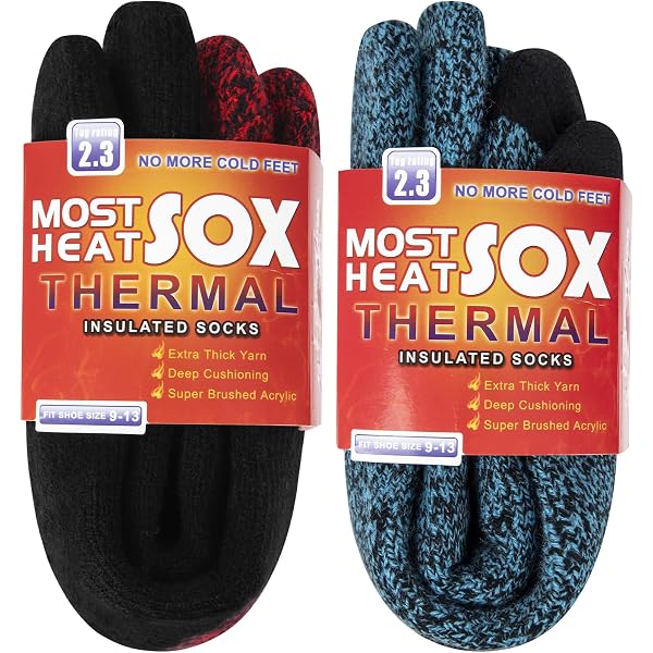 Polar Extreme Thermal Socks 4-Pack – Extra Heavy Acrylic Winter Socks, Marled Colors For Men & Women