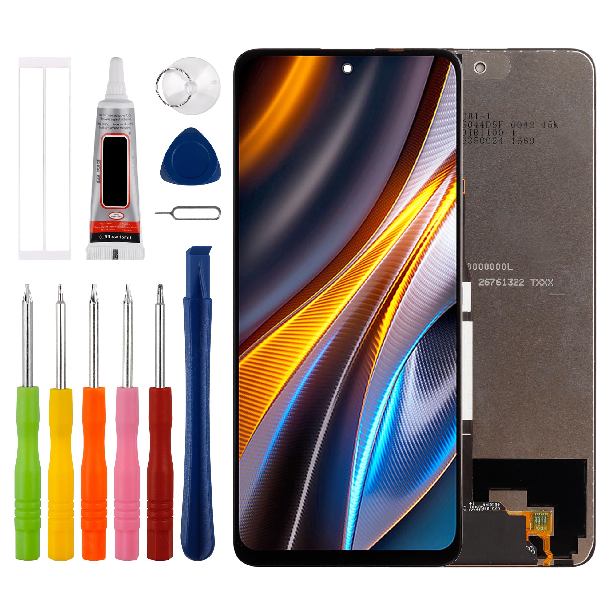 Photo 1 of [New] Duotipa LCD Display Touch Screen Digitizer Assembly Replacement for Xiaomi Poco X4 GT 22041216G with Technical Repair Tools Kit-Black.