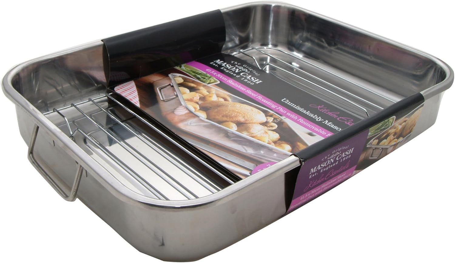 Mason Cash 41.5 x 30 cm Large Stainless Steel Roast Tray Amazon.co.uk Kitchen & Home