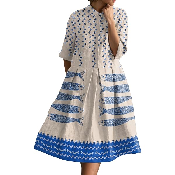 Epanus V Neck Boho Sardine Fishfood Linen Maxi Dress Women Summer Short  Sleeve Loose Plus Size Casual Beach Vacation Long Tunic Dress with Pocket  at Amazon Women's Clothing store