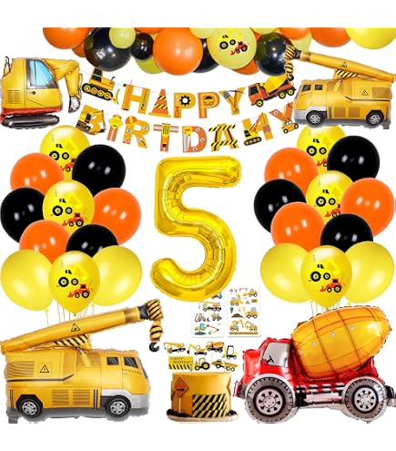 Ballon Bulldozer, 2 Pièces Bulldozer Party Balloon, Bulldozer Balloon Decoration, Enfant Bulldozer Aluminium Balloon, Hélium Ballons Bulldozer, Bulldozer Anniversaire Balloons(A
