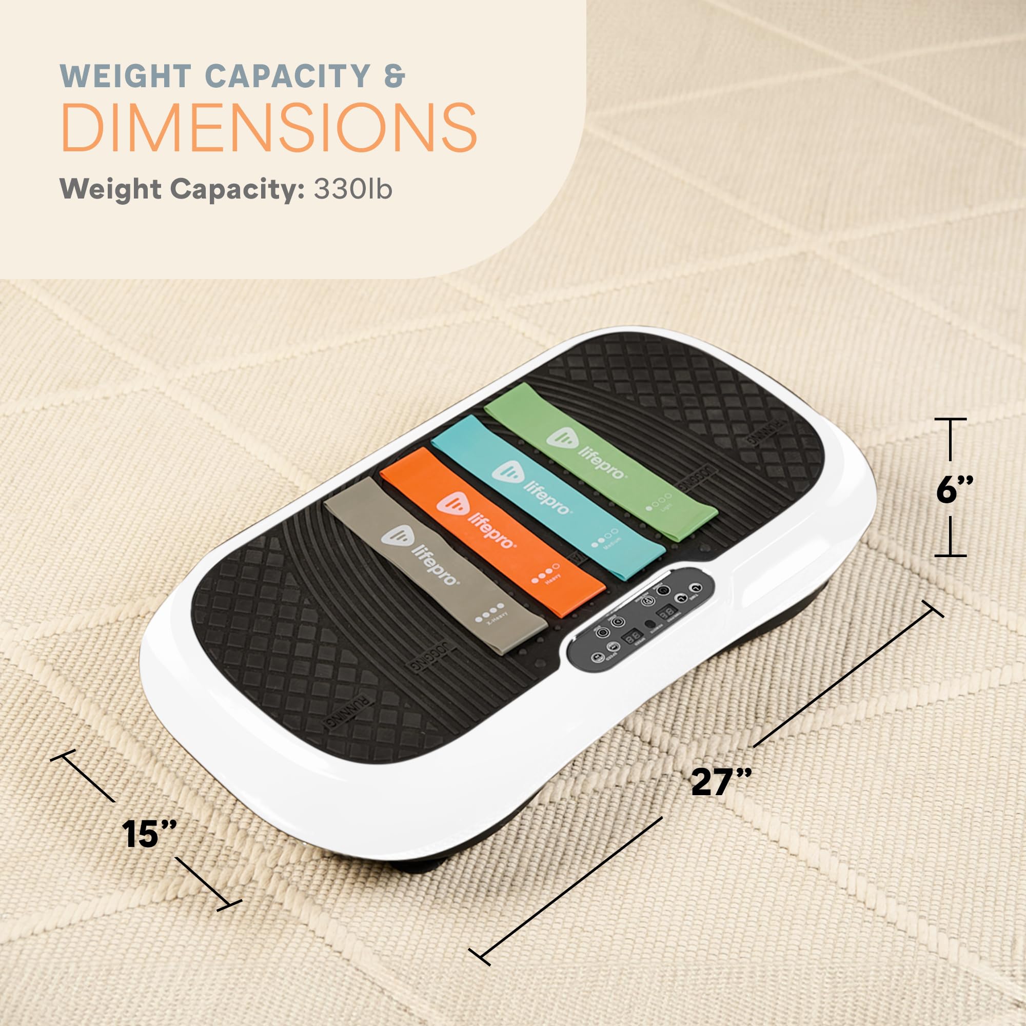 Lifepro Waver Vibration Plate Exercise Machine for Lymphatic Drainage, Muscle Activation, Full-Body Workout Vibrating Platform with Loop Bands, Fitness Equipment for Strength Toning & Fat Loss