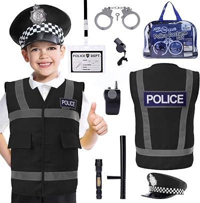 Cheerful Children Toys Kids Police Costume Set 10-Piece Ages 3-7