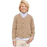 Lilax Little Boys Basic Long Sleeve V-Neck Classic Knit Cardigan Sweater
