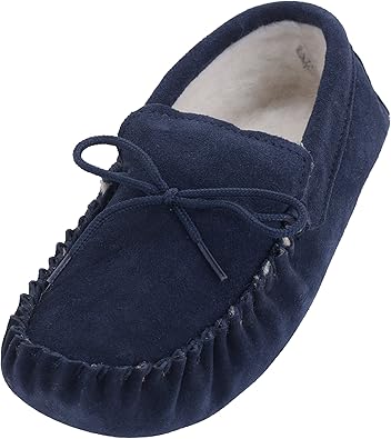 Navy moccasin slippers Clearance
