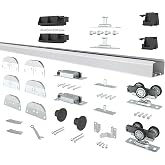 JUBEST 60in Bifold Door Hardware Kit, Top Mount, 4 Doors 15in Each, No Door | Galvanized steel track, hardware kit included, for closet, bedroom, bathroom, storeroom, living room, doors not included