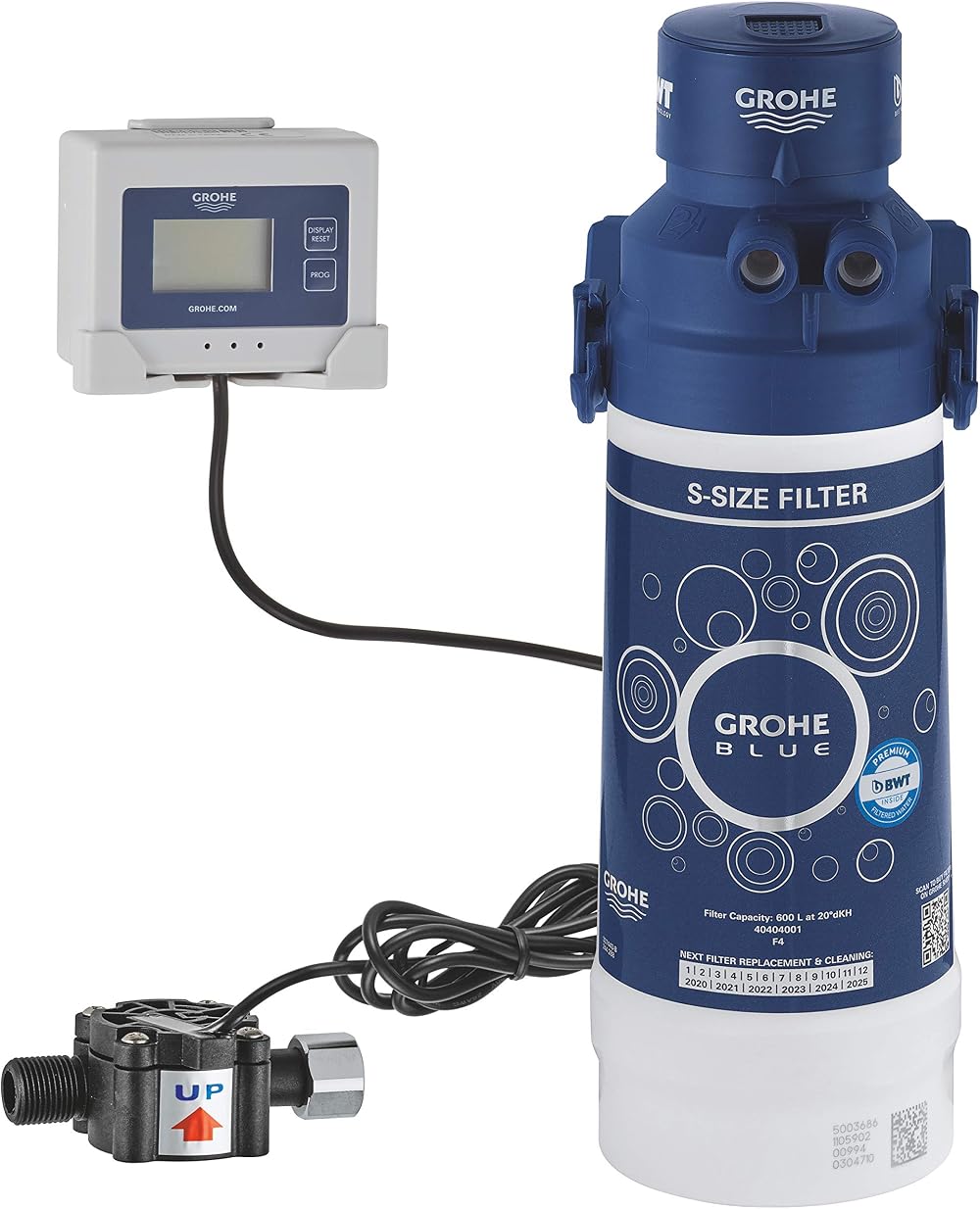 GROHE Blue S-Size Filter Starter Set 600L Head Cartridge Flow Meter