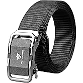 TACTICAL BIRD Men's Nylon Belt, Tactical Belts Breathable Webbing Canvas Belt with Buckle