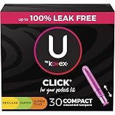 U By Kotex Kotex Click Compact Tampons Multipack, 30 CT