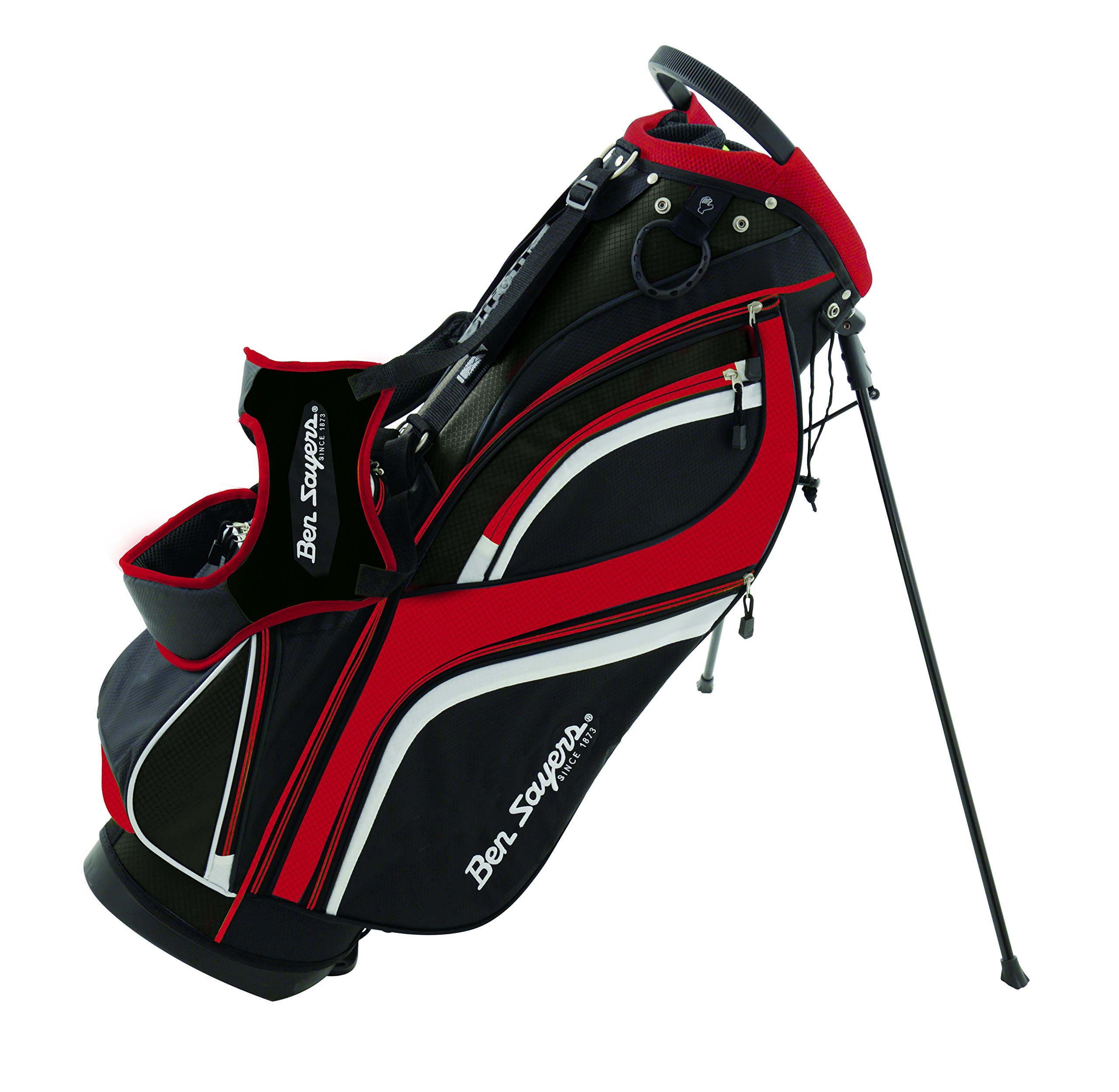 Ben Sayers DLX Standbag - Black/Red, 8.5-Inch