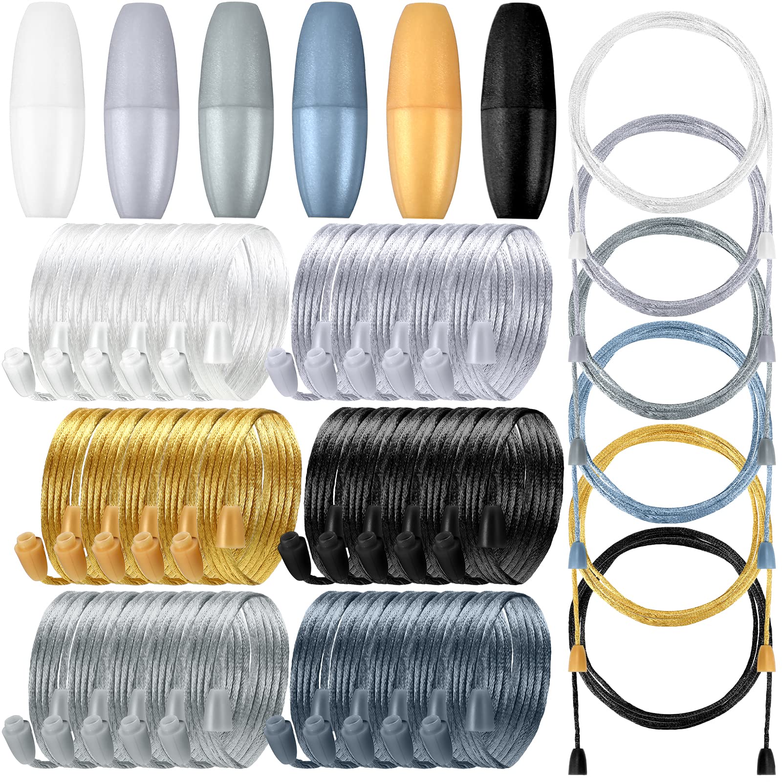 Photo 1 of 30 Sets Replacement Necklace Cords with Breakaway Clasps DIY Nylon Lanyard Necklace Cord and Plastic Clasp Buckle Breakaway Safety for Pendant(Vivid Colors)