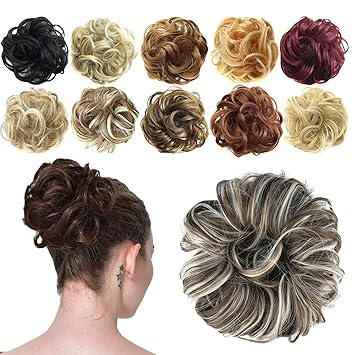 6ah613 Feshfen Scrunchy Scrunchie Hair Bun Updo Hairpiece