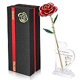 Sinvitron Gold Dipped Rose 24K Real Rose,Long Stem