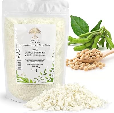 Eco Lux UK 2kg Premium Soy Wax White Flakes - 100% Natural Vegan