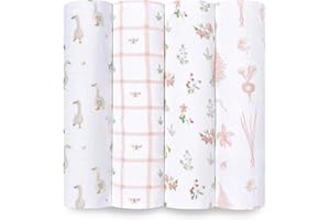 aden + anais Essentials Disney Baby Muslin Swaddle Blankets, Newborn Receiving Blanket for Swaddling, 100% Cotton Baby Swaddl