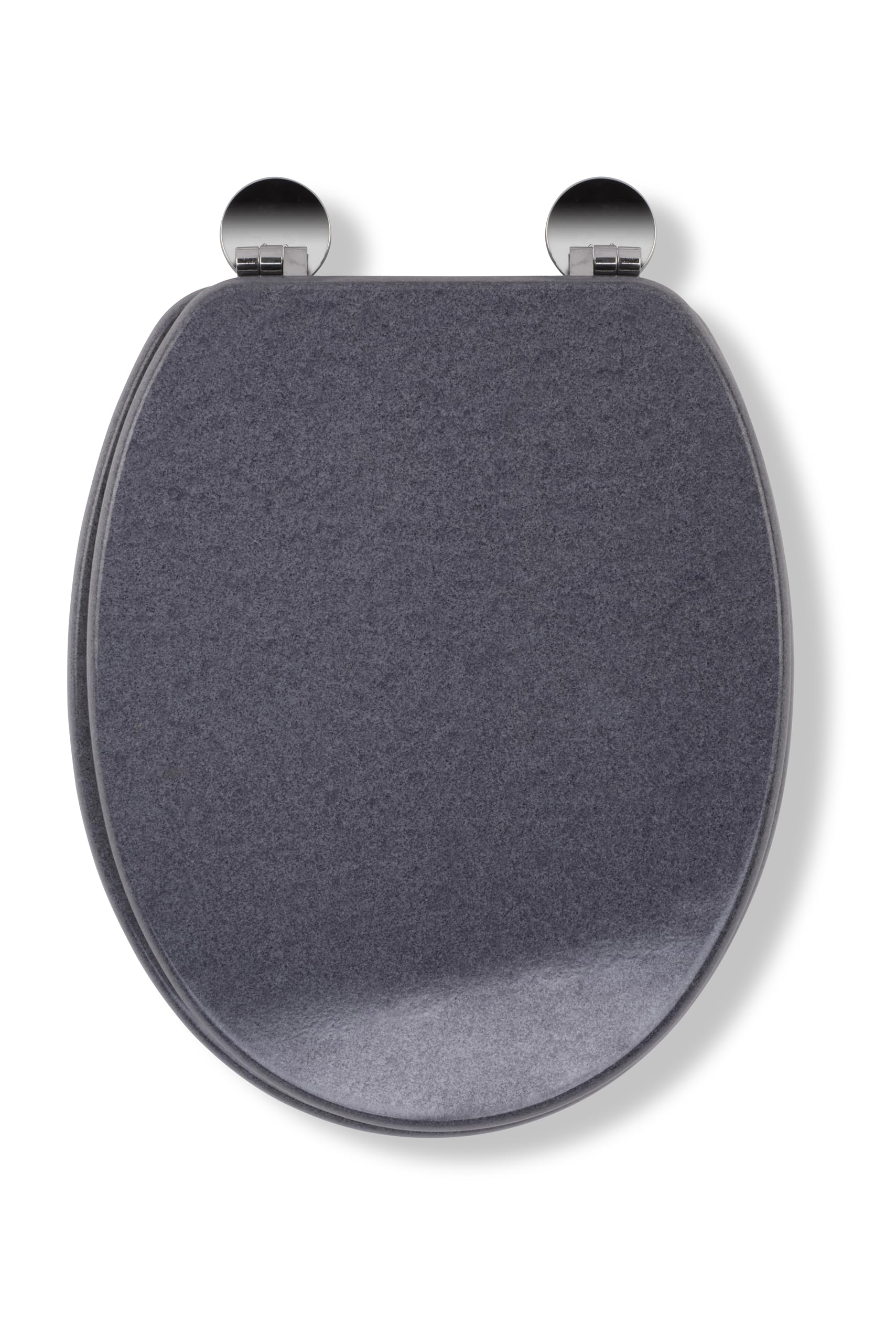 Croydex Dove Flexi-Fix Wooden Toilet Seat - Antibacterial Treated Surface, Adjustable Hinges with Top & Bottom Fixings Included and Rust Free Chrome Plated Hinge Covers (Granite Effect)